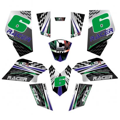 KIT GRAFICHE NCX RACER NERO/VERDE/BLU IN PVC 55 micron