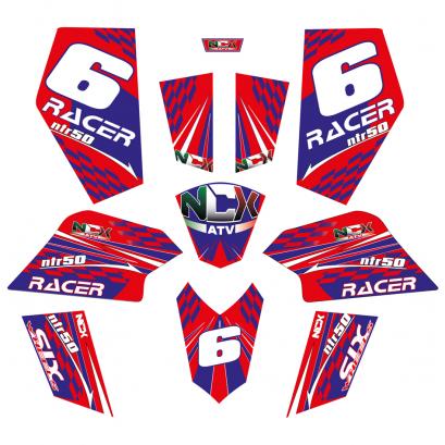 KIT GRAFICHE NCX RACER ROSSO/BLU IN PVC 55 micron