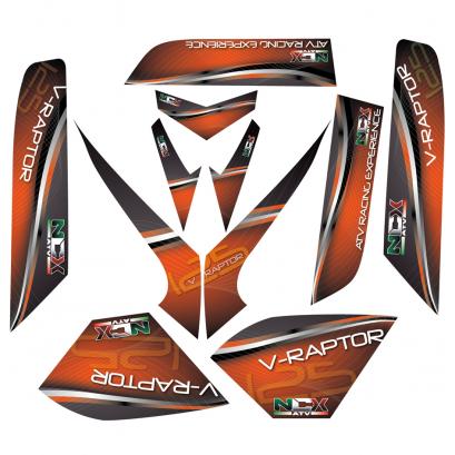 KIT GRAFICHE NCX V-RAPTOR ARANCIO IN PVC 55 micron