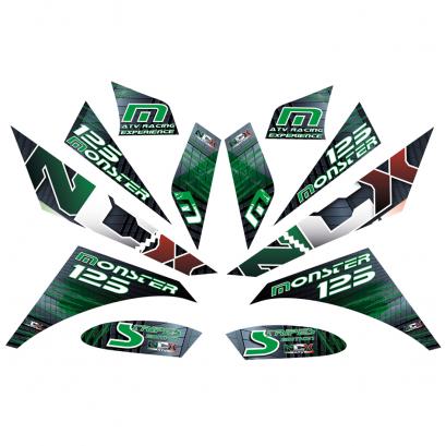 KIT GRAFICHE NCX MONSTER STRIPES VERDE IN PVC 55 micron