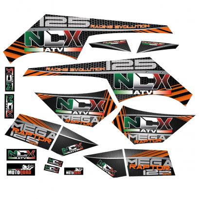 KIT GRAFICHE NCX MEGA RAPTOR ARANCIO IN PVC 55 micron