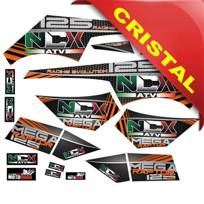 KIT GRAFICHE NCX MEGA RAPTOR ARANCIO IN CRISTAL