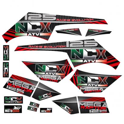 KIT GRAFICHE NCX MEGA RAPTOR ROSSO IN PVC 55 micron