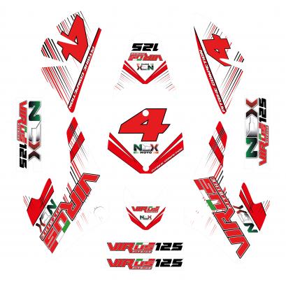 KIT GRAFICHE NCX VIRUS ROSSO BIANCO  IN PVC 55 micron