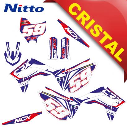 KIT GRAFICHE NCX CRX 125cc 14/12 BLU / BIANCO IN CRISTAL NITTO ®