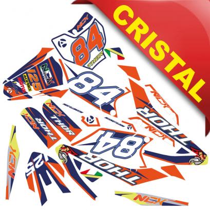 KIT GRAFICHE NCX THOR 125cc 17/14 ARANCIO / BLU IN CRISTAL